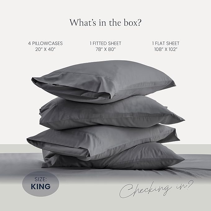 BELADOR Silky Soft King Sheet Set - 6 Piece Bed Sheets for King Size Bed, Secure-Fit Deep Pocket Sheets with Elastic, Breathable Hotel Sheets & Pillowcase Set, Wrinkle Free Oeko-Tex Sheets - LeafyLoom