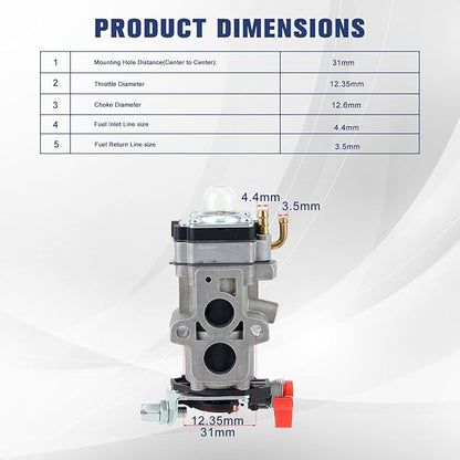 150BT 350BT WYA-44 Carburetor for Husqvarna Backpack Blower 150BT 350BF 350BT 570BTS 580BTS 560BTS 150BF 560BFS 570BFS 580BFS RedMax EBZ8000 EBZ8050 Blower Replace 505183101 502845001 521631601 - LeafyLoom