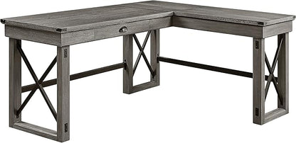 NicBex Laik-DW-00060-DX Desks, 67" W x 55" D x 30" H, Gray - LeafyLoom