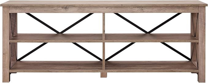 Henn&Hart Rectangular TV Stand for TV's up to 70" in Gray Oak, Electric Fireplace TV Stands for the Living Room - LeafyLoom