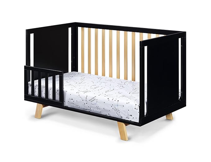 Suite Bebe Livia Convertible Crib in Black & Natural - LeafyLoom