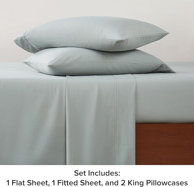 UGG 01752 Alahna King Bed Sheets and Pillowcases 4-Piece Set Sleep in Luxury Machine Washable Deep Pockets Wrinkle-Resistant Breathable Cozy Comfort Silky Cooling Sheets, King, Mineral - LeafyLoom