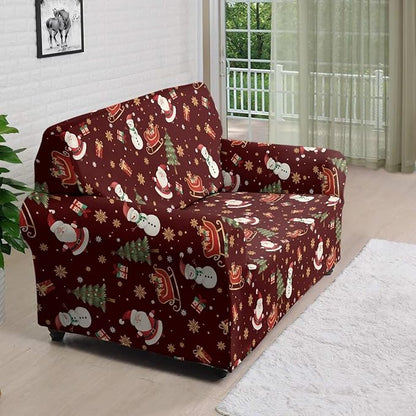 FKELYI Red Christmas Sofa Couch Cover for Indoor Non-Slip Furniture Protector Easy Going Stretch Sofa Slipcover Washable Sofa Slipcovers M FKELYI