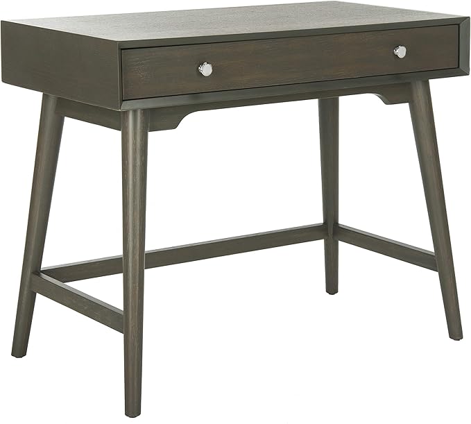 Safavieh Home Office Isadora Mid-Century Modern Ash Grey 1-drawer Desk - LeafyLoom