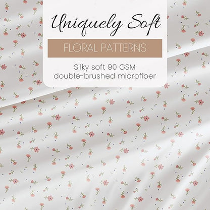 Linen Market 4 Piece Queen Sheets Set (Pink Floral) - Sleep Better Than Ever with These Ultra-Soft & Cooling Bed Sheets for Your Queen Size Bed - Deep Pocket Fits 16" Mattress - LeafyLoom