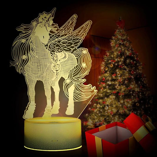 3D LED Night Light for Kids, 7 Colors Changing Unicorn Light, 3 Modes with Remote Control 3D Optical Illusion Light for Kids Bedroom, Home Decor, Birthday Xmas Party Thanksgiving Halloween Gifts - LeafyLoom