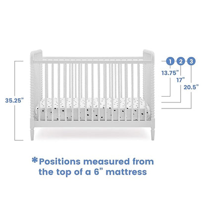 Delta Children Saint 4-in-1 Convertible Crib - Greenguard Gold Certified, Bianca White - LeafyLoom