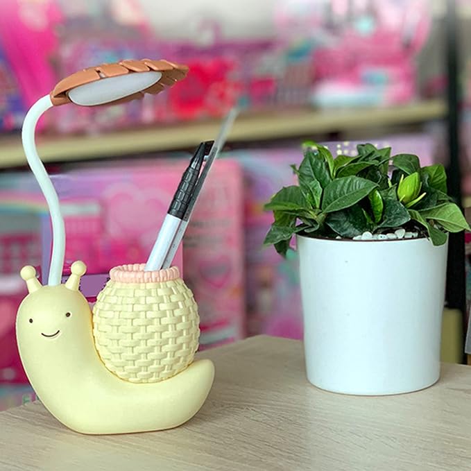 LED Desk Lamp USB Charging, Cartoon Animal LED Small Desk Lamp, Multifunction Table Lamp, LED Desk Lamp with Pen Holder for s (yellow) - LeafyLoom