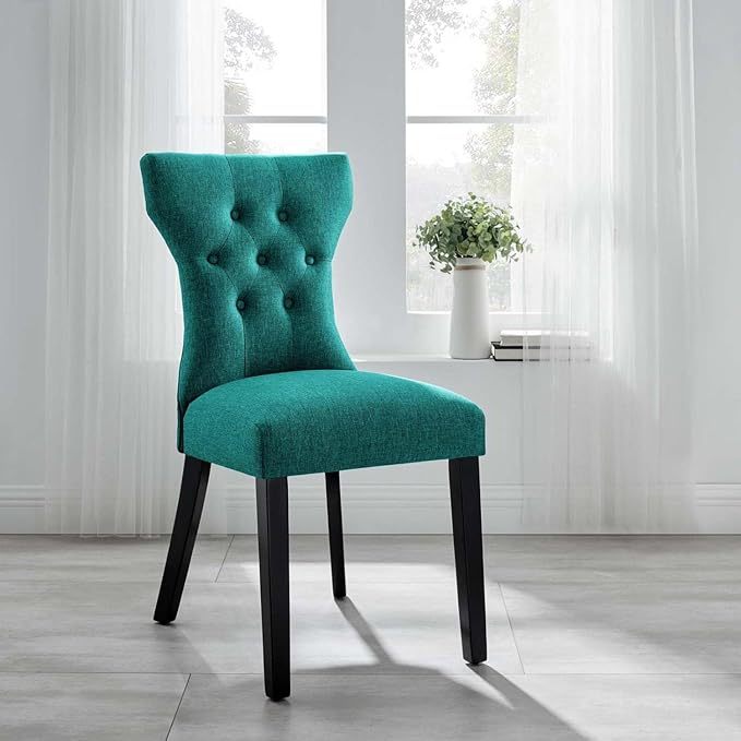 Modway Silhouette Chair, Teal 24.5 x 18 x 36 - LeafyLoom