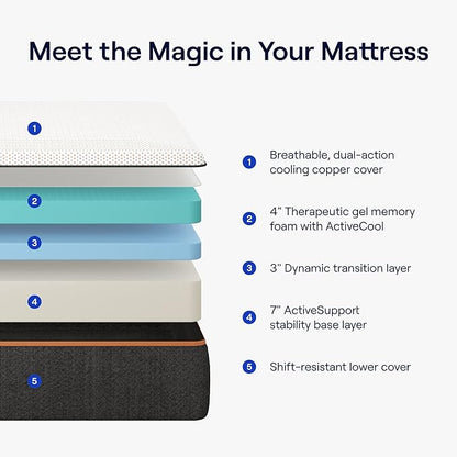 Nectar Full Classic Adjustable Base & 14” Mattress - Head & Foot Incline - Medium Firm Gel Memory Foam - Cooling Tech - Wireless Remote with Memory - 365-Night Mattress Trial & Forever Warranty - LeafyLoom