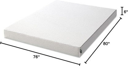 ZINUS Cooling Essential Foam Bed Mattress Conventional, King, White - LeafyLoom