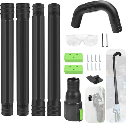 Gutter Cleaning Attachment Replaces AGC1000 Cleaning Kit & Mounting Bracket Kit for EGO 530CFM 580CFM 575CFM 650CFM 615CFM LBX6000, W/Battery Holders - Easily Clear Leaves And Debris From Gutters - LeafyLoom