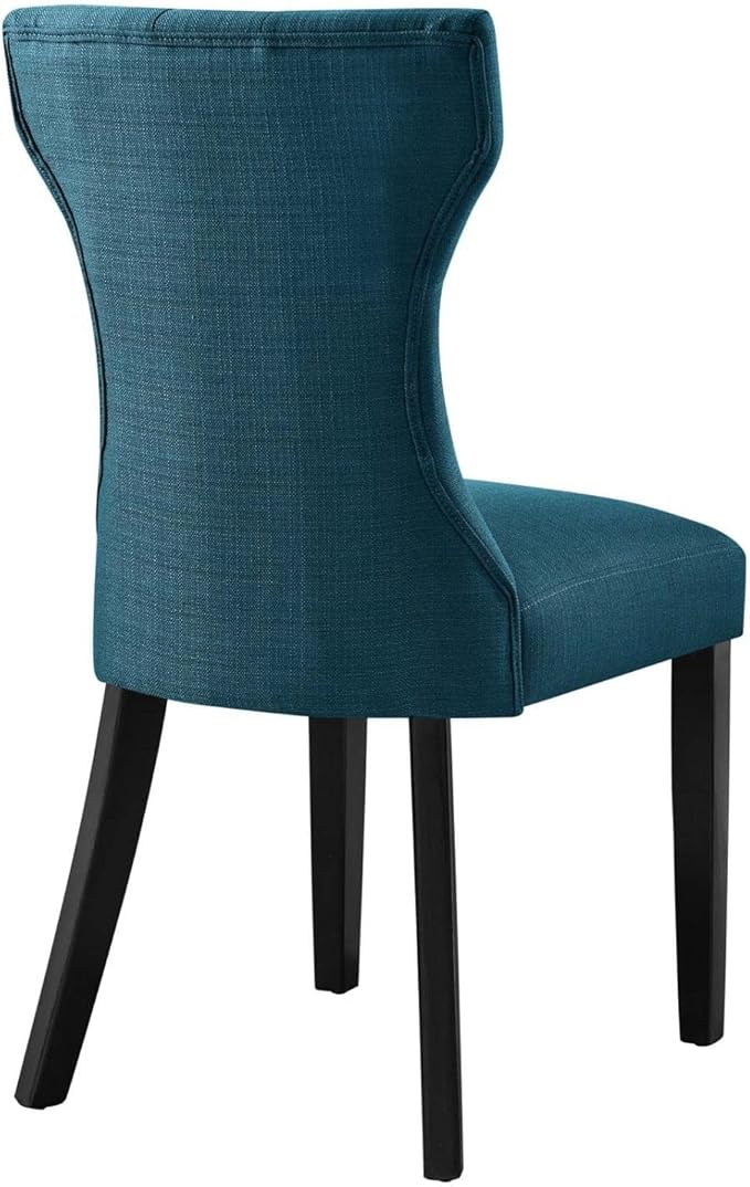 Modway Silhouette Modern Tufted Upholstered Fabric Parsons Kitchen Room, One Dining Chair, Azure - LeafyLoom