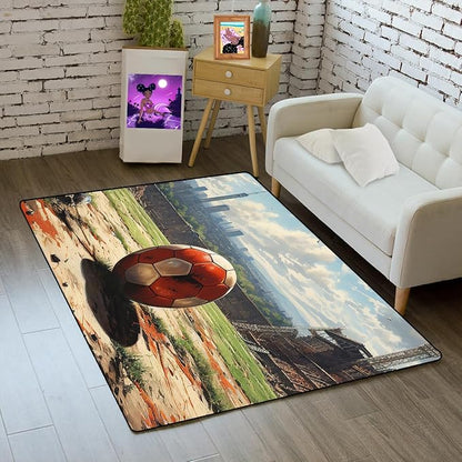 Football Rug - Football Decor for Boys Bedroom Soccer Rug for Play Area Football Printed Rug for Kids Room Basketball Rugs for Teen Boys Bedroom Playmat Area Rugs for Kids Rooms,2'×3' - LeafyLoom