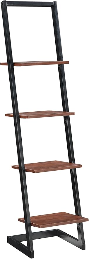 Convenience Concepts Designs2Go 4 Tier Ladder Bookshelf, Black / Cherry - LeafyLoom