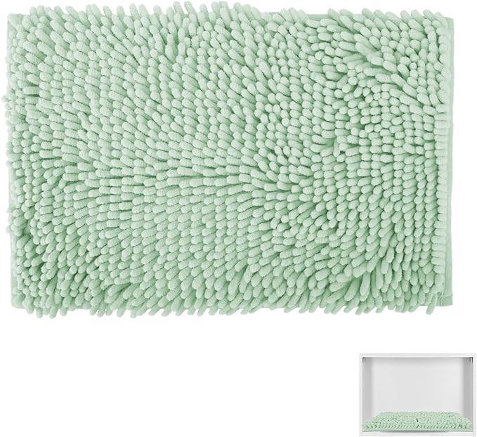 Locker Rug school girl rugs Carpet Chenille 100% Microfiber Locker Carpet with Non Skid Backing Locker Decorations (Green, 11.5X17.5) - LeafyLoom