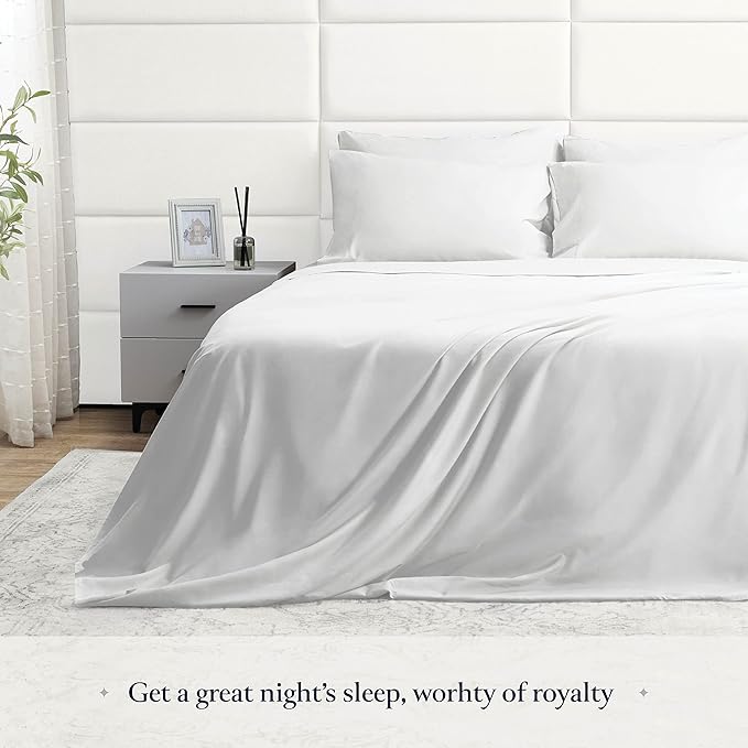 BELADOR Silky Soft Queen Sheet Set - 6 Piece White Bed Sheets for Queen Size Bed, Secure-Fit Deep Pocket Sheets with Elastic, Breathable Hotel Sheets & Pillowcase Set, Wrinkle Free Oeko-Tex Sheets - LeafyLoom