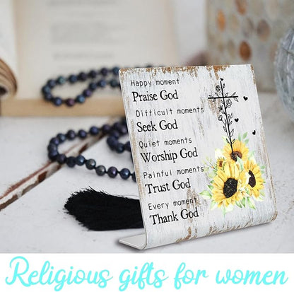 Christian Office Decor for Women Religious Gifts christian office supplies Faith Christian Gifts Prayer Room Decor for Office Desk Scripture Inspirational Home Decor XUV01 - LeafyLoom