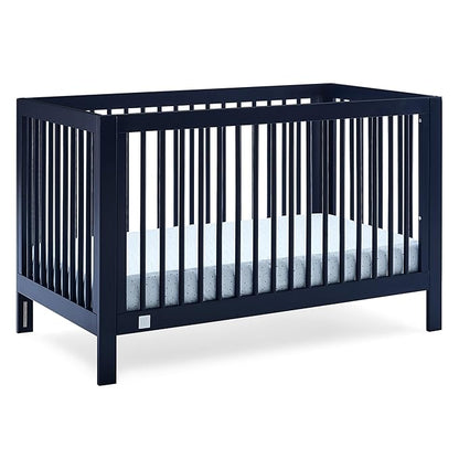 Delta Children babyGap Charlie 6-in-1 Convertible Crib + Brannan Bear Bookcase with Bins + Brannan Bear Wall Shelf with 4 Hooks, Navy (Bundle) - LeafyLoom