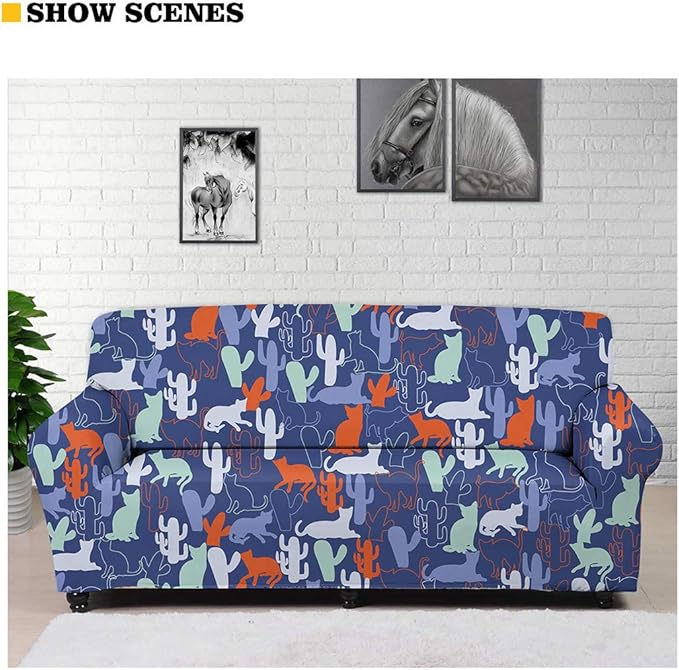 FKELYI Stretch Sofa Slipcover-Christmas Theme Jingle Bell Print Soft Couch Sofa Cover Furniture Protector Modern Home Decorations,Non Slip Soft Couch Sofa Cover for Women Mens-S FKELYI