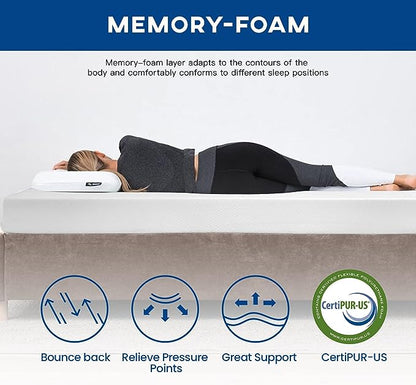 FDW Full Mattress 6 inch Gel Memory Foam Mattress for Cool Sleep & Pressure Relief, Medium Firm Mattresses CertiPUR-US Certified/Bed-in-a-Box/Pressure Relieving - LeafyLoom