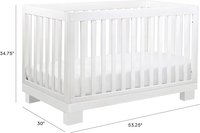 Babyletto Modo 3-in-1 Convertible Crib with Toddler Bed Conversion Kit in White, Greenguard Gold Certified - LeafyLoom