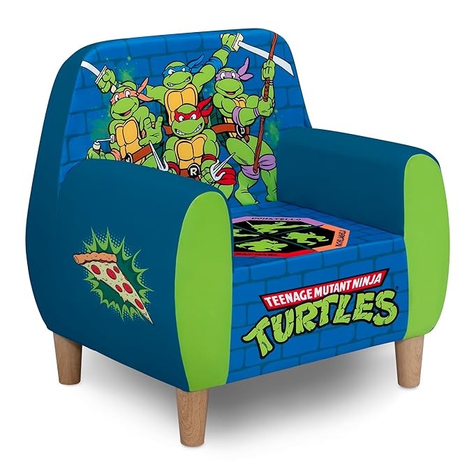 Delta Children Teenage Mutant Ninja Turtles Foam Chair for Kids, Green - LeafyLoom