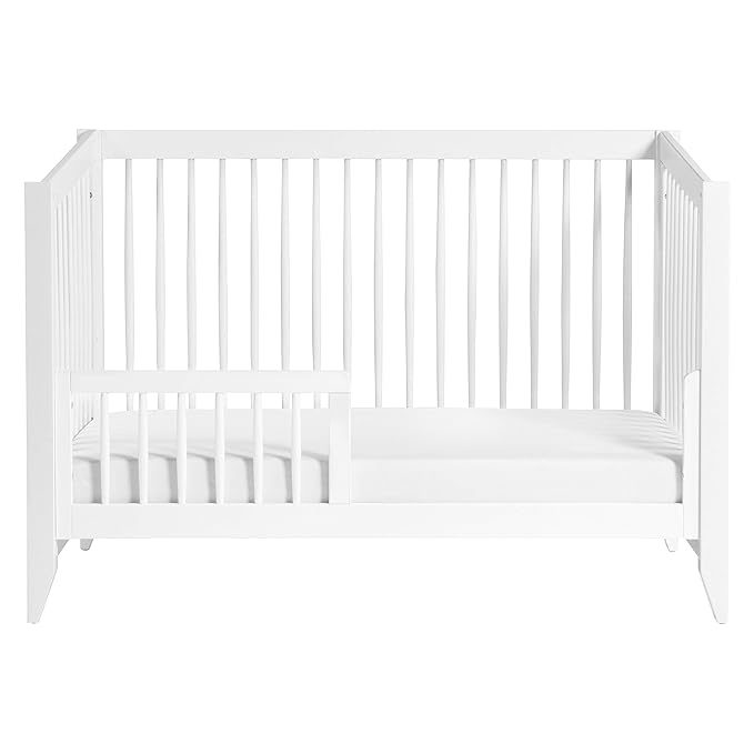 Babyletto Sprout 4-in-1 Convertible Crib with Toddler Bed Conversion Kit in White, Greenguard Gold Certified - LeafyLoom