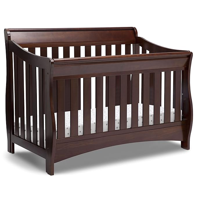 Delta Children Bentley S Series 4-in-1 Convertible Baby Crib, Chocolate - LeafyLoom