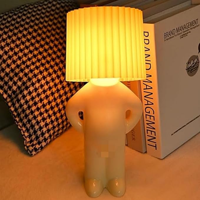 Little Naughty boy Desk lamp,A Little Shy Desk lamp, Bedside Night Light,Naughty boy Mr.P a Little Shy Man Creative lamp,Home Decoration Beautiful Gift (Yellow) - LeafyLoom