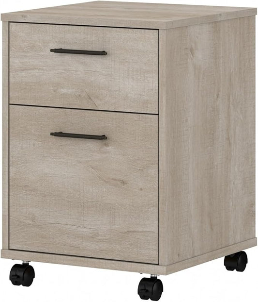 Bush Furniture Key West 2 Drawer Mobile File Cabinet, Rolling File Cabinet for Home Office - LeafyLoom