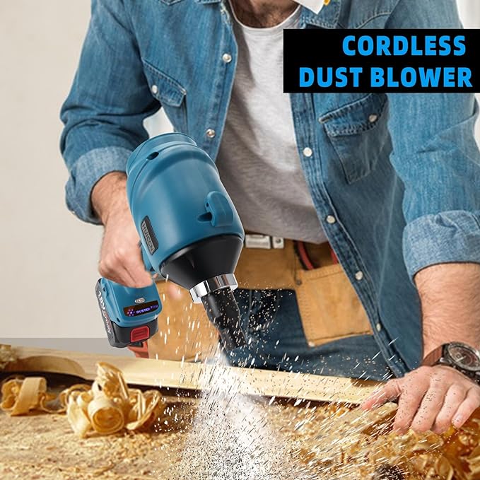 Cordless Dust Blower for Makita 18V Battery, Brushless Handheld Air Blower Compressed Air Duster 447 MPH for Garages Workshop Sawmill Room Home Cleaning(Battery Not Included) - LeafyLoom