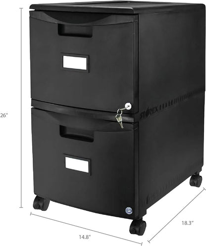 Storex 61312A01C File Cabinet, 1-Pack, Black - LeafyLoom