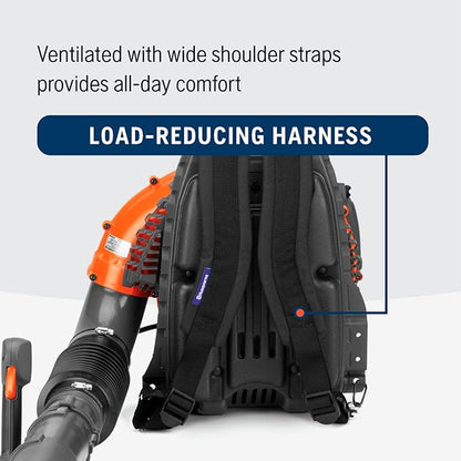 Husqvarna 360BT Gas Leaf Blower, 65.6-cc 3.81-HP 2-Cycle Backpack Leaf Blower with 890-CFM, 232-MPH, 30-N Powerful Clearing Performance and Load-Reducing Harness - LeafyLoom