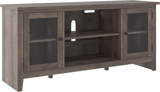 Signature Design by Ashley Arlenbry Modern Farmhouse TV Stand with Fireplace Option, Fits TVs up to 58", Weathered Gray - LeafyLoom