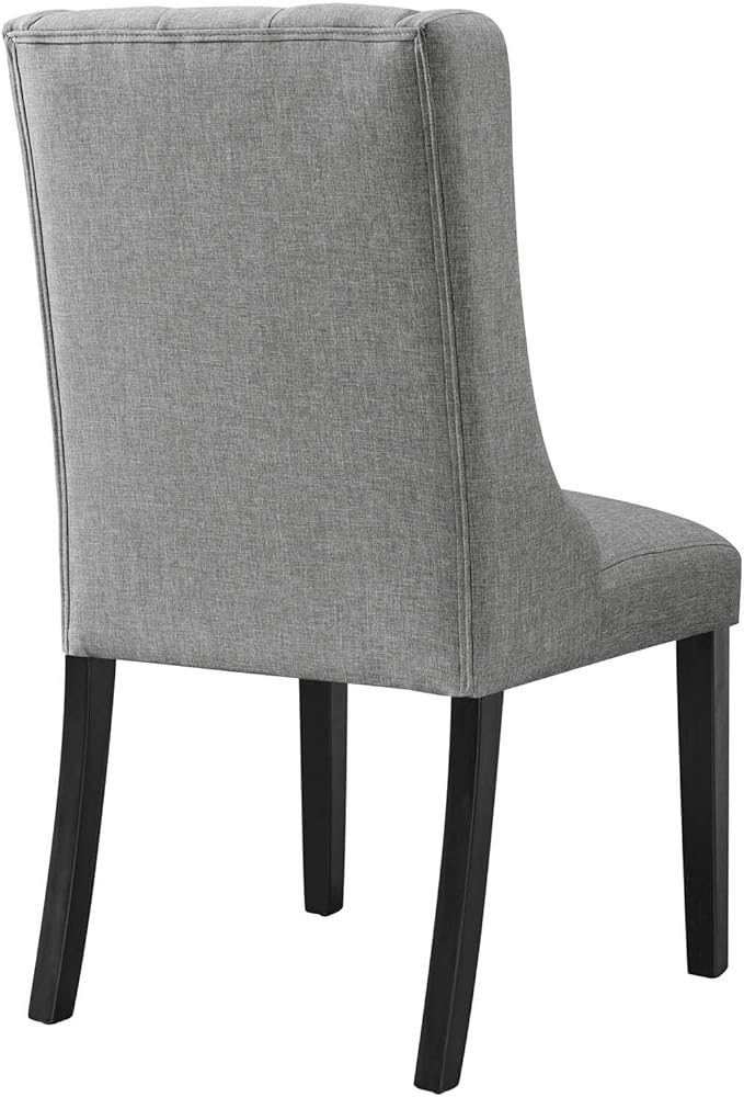 Modway Baronet Button Tufted Fabric, One Dining Chair, Light Gray - LeafyLoom