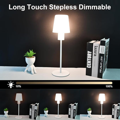 5000mAh Rechargeable Cordless Table Lamps, RGB Colors and Warm Light Stepless Dimming, LED Desk Lamp for Bedroom/Couple Dinner/Desk/Cafe/Dining Room/Terrace (2) - LeafyLoom