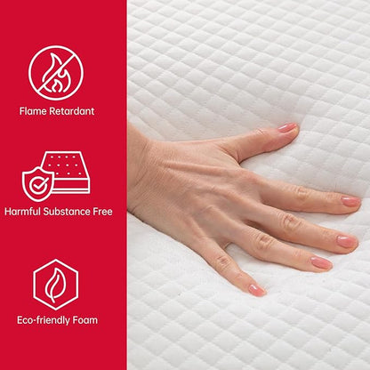 FDW 8 Inch King Mattress Gel Memory Foam Mattress for Cool Sleep & Pressure Relief, Medium Firm Mattresses CertiPUR-US Certified/Bed-in-a-Box/Pressure Relieving （8 inch, King） - LeafyLoom