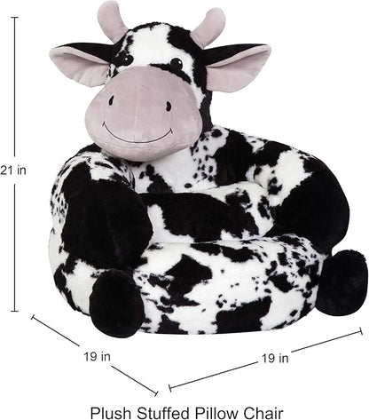 Trend Lab Cow Toddler Chair Plush Character Kids Chair Comfy Furniture Pillow Chair for Boys and Girls, 21 x 19 x 19 inches - LeafyLoom