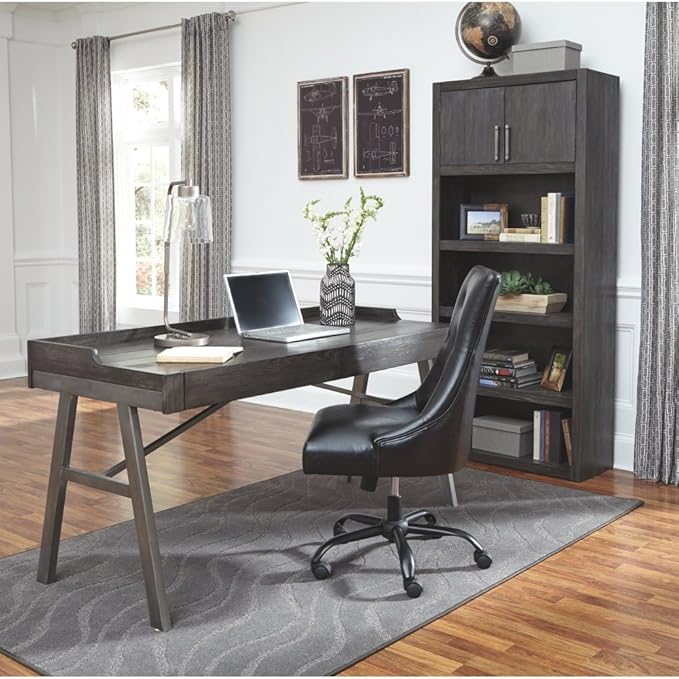 Signature Design by Ashley Raventown Urban 60" Home Office Desk, Weathered Brown - LeafyLoom