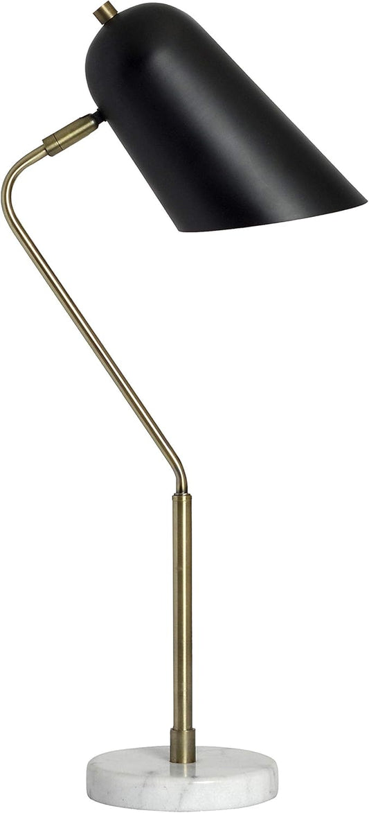 Elegant Designs LD1058-ABS Antique Brass and Marble Base Arched Desk Lamp - LeafyLoom