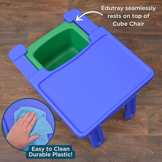 Children's Factory Edutray Kids Desk | Converts Cube Chair to Childrens Desk | Space-Saving Toddlers Desk Chair Converter | Homeschool & Classroom Study Desk for Kids | Safe, Durable, & Easy to Clean - LeafyLoom