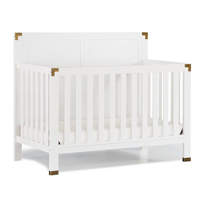 Baby Relax Miles 5-in-1 Convertible Crib, Nursery Furniture, Classic White - LeafyLoom