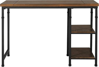 Linon Rhett Two Shelf Desk, Black - LeafyLoom