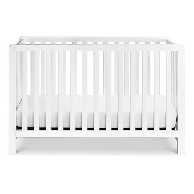 Carter's by DaVinci Colby 4-in-1 Low-Profile Convertible Crib in White, Greenguard Gold Certified - LeafyLoom