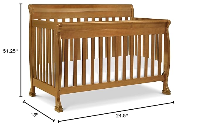 DaVinci Kalani 4-in-1 Convertible Crib in Chestnut, Greenguard Gold Certified - LeafyLoom