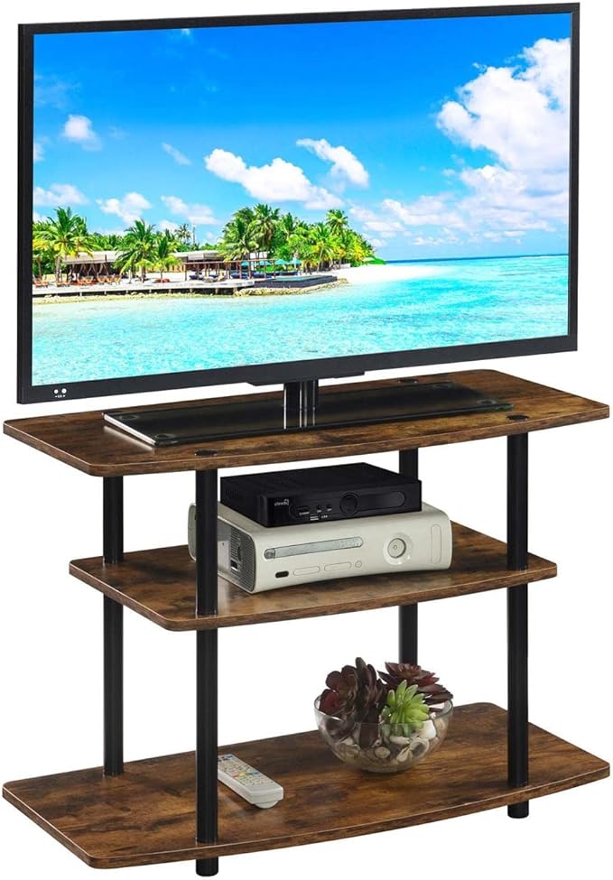 Convenience Concepts Designs2Go 3 Tier TV Stand, 31.5", Barnwood/Black - LeafyLoom