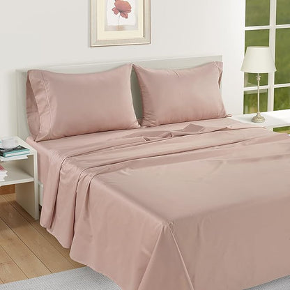 LANE LINEN Luxury 100% Egyptian Cotton Bed Sheets - 1000 Thread Count 4-Piece Sepia Rose Calking Set Long Staple Bedding Sateen Weave Hotel Fits Upto 17" Mattress - LeafyLoom