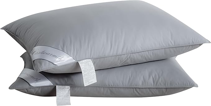 King Size Goose Down Feather Hotel Collection Bed Pillow 2 Pack for Sleeping for Back, Stomach or Side Sleepers King Size - LeafyLoom