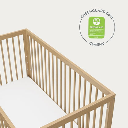 Storkcraft Santorini Deluxe 5-in-1 Convertible Crib with Bonus Toddler Guardrail (Driftwood) – GREENGUARD Gold Certified, Toddler Guardrail Included in Box, Fits Standard Crib Mattress - LeafyLoom